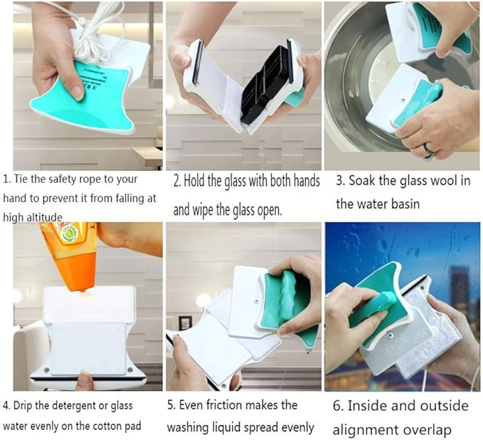 Double-sided Glass Cleaner Double-layer Hollow Cleaning Window Scraping Tool