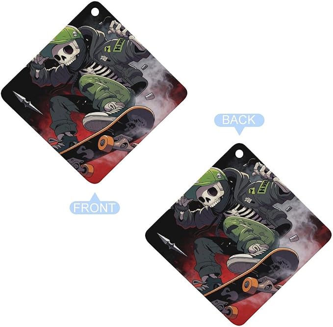 5PCS Car Air Freshener Hanging Personalized Double Sided Skull Rider Car Fresheners Long Lasting New Cars Scents Cute Automotive Freshies for Closets Drawers (tea)