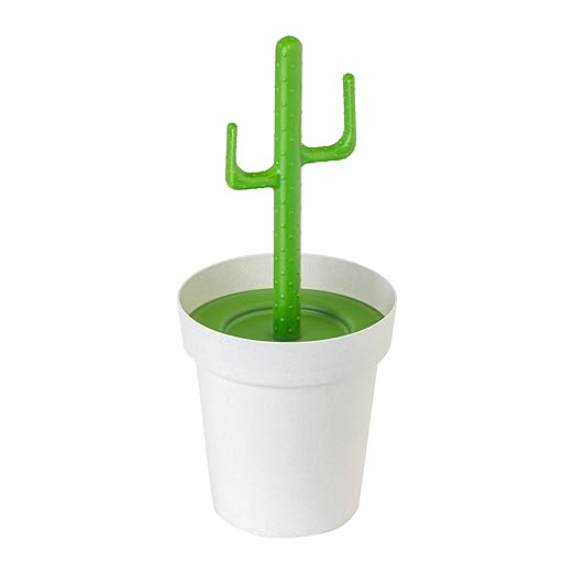 Vigar Cactus Bathroom 3 Liter Trash Bin with Lid Cactus-Shaped Handle and Removable Inner Bin Ideal Bathroom Trash Can and Kitchen Trash Can