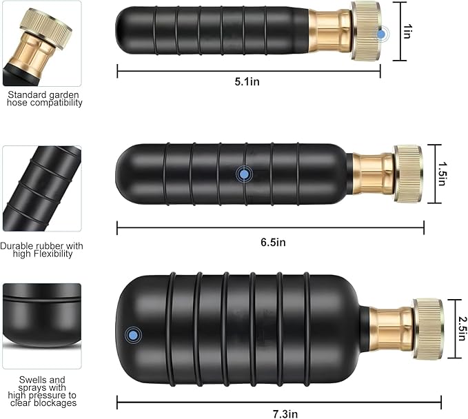 Tissting 3 Pcs Drain BladdersRubber Bladder Drain CleanersFits 1 to 6 Drain PipeUnclogs Stubborn Blockages in Bathroom Sinks Shower Drains Bathtubs Plumbing Pipes