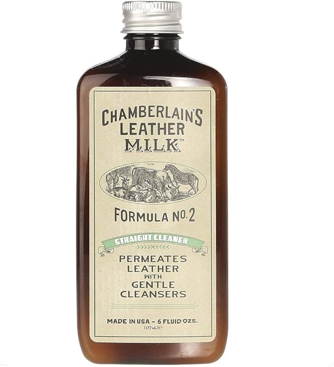 Leather Milk Leather Cleaner - Straight Cleaner No. 2 - All Natural Non-Toxic Deep Cleaner Made in The USA. 2 Sizes. Includes Premium Cleaning Pad!