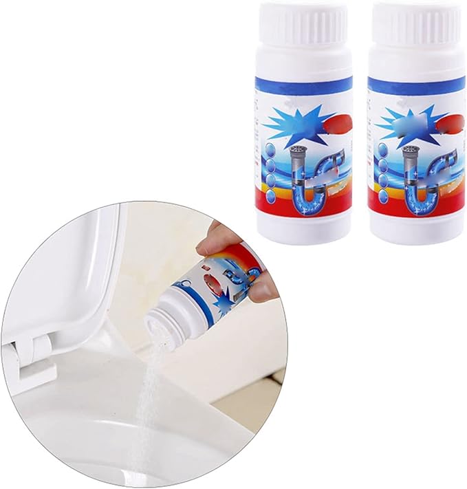 Drain Clog Remover Sink Drain Cleaner Powder Strong Unclogging Pipe Dredge Agent Tool with Low Temperature Formula Living Oxygen Technology for Kitchen Toilet Pipeline
