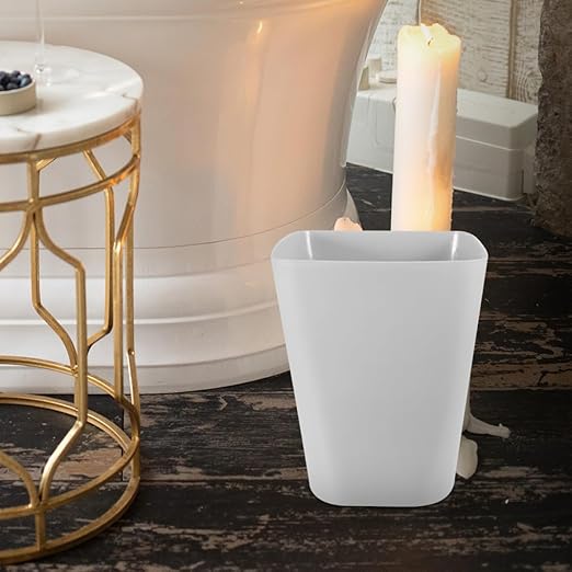 Uonlytech 2pcs Square Trash Can Compact Plastic Wastebasket for Home Office Kitchen and Bathroom Easy Open Design Minimalist Style