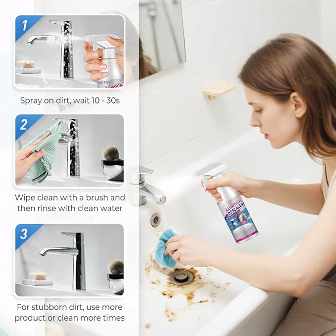 Bathroom Descaler Foam Cleaner 2026 New Foam Spray Cleaner Multipurpose Stubborn Stains Remover for Kitchen Bathroom Hard Water Stain Remover for Home Use (1 Pcs)
