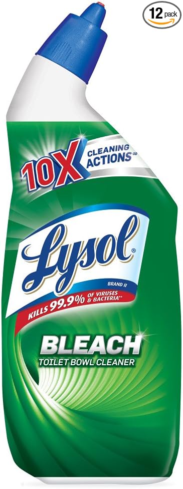 Lysol Power Toilet Bowl Cleaner Bleach 24oz Pack of 12