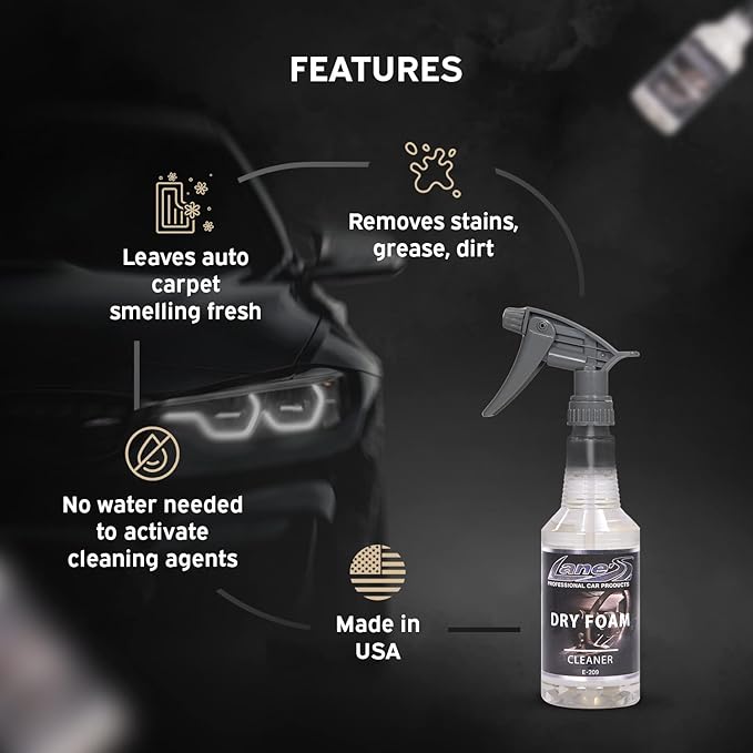 LANE'S Carpet Cleaner Spray- Carpet Cleaner Foam Removes Odor Fights Tough Dirt and Stains Professional Grade Cleaning Spray- 32 Oz