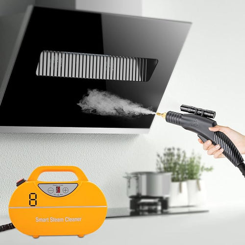 1800W Steam Cleaner High Pressure High Temperature Steam Cleaning Machine Multifunction Handheld Steam Cleaning for Kitchen Car Stoves Windows FloorsLong Hose (Yellow)