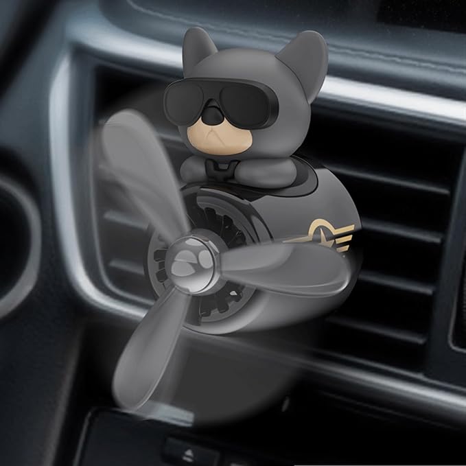 2 Pcs Pilot Car Air Freshener Cute Duck Car Vent Clip Air Freshener Automotive Air Outlet Fan Diffuser Automotive Interiors Vent Decoration (Dog+Bear)