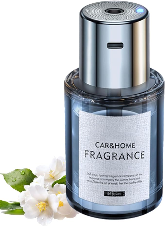 Smart Ultrasonic Atomized Car Air Freshener 5 Gears Adjustment &amp Auto On/Off Smart Car Air Fresheners Diffuser Car Fragrance Air Freshener Car Fast Aroma Diffuser (Jasmine)
