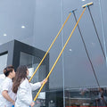 Telescopic Outdoor Window Glass Wiper One Pole Double Head with Rubber Scraper and Sponge Mop Titanium Alloy Long Handle Solar Panel CleaningPole Length 11.5m