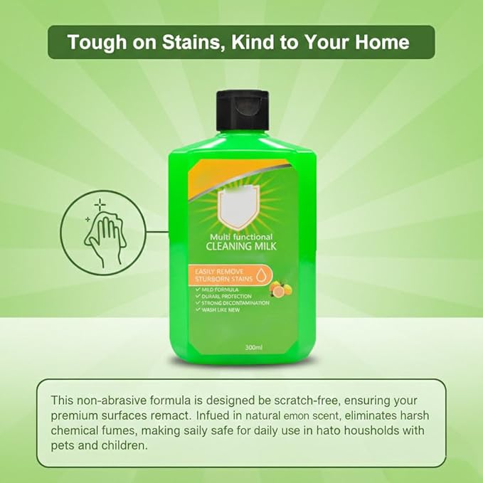 Multi-Purpose Cleaning Milk Powerful Cleaning Milk House Cleaner Powerful Multifunctional Concentrated Cleansing Lotion for Household Kitchen and Bathroom 300ml (3pcs)