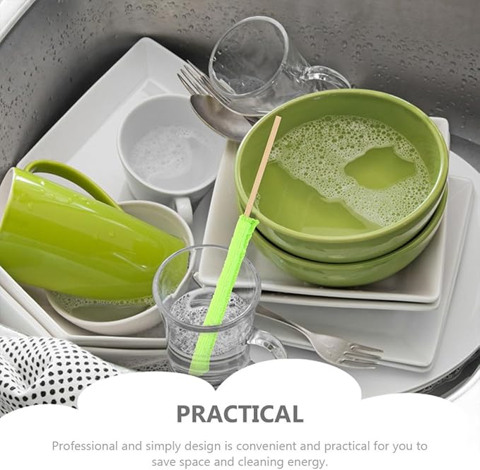 48pcs Multi-Functional Glass Cup Cleaning Sticks No Smell for Narrow Bottles and Cups Daily Use Cleaning Tool for Home and Kitchen