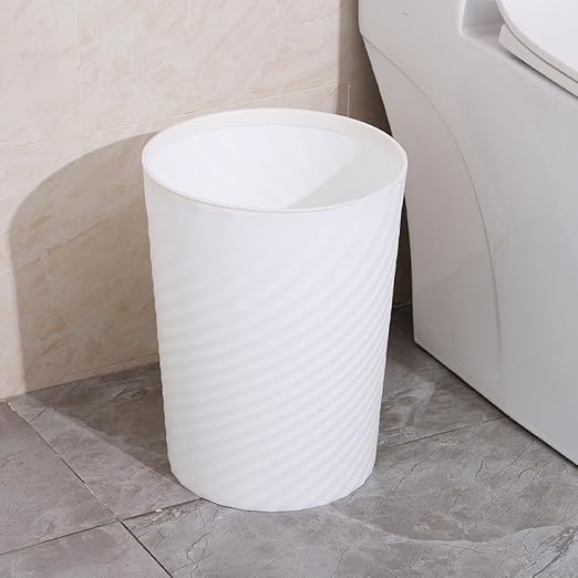 Plastic Trash Can Medium Wastebasket with Large Opening Sturdy No Lid Garbage Container for Bathroom Office Bedroom Home Use