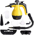 Goplus Handheld Pressurized Steam Cleaner with 9 Piece Accessories Multipurpose Steamer w/Safety Lock for Carpet Curtain Car Seat 1050W Portable Upholstery Steamer for Home Kitchen Bathroom(Yellow)