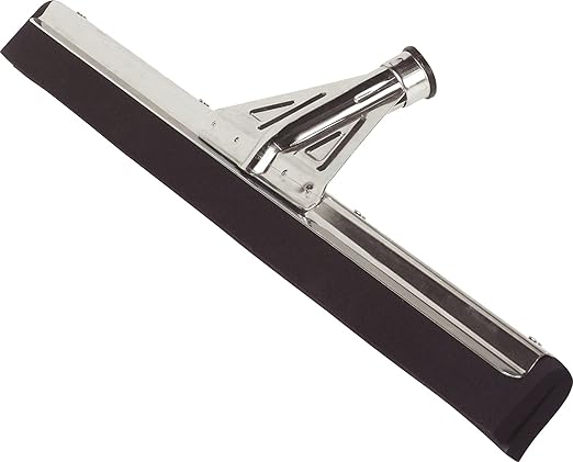 SPARTA Flo-Pac Floor Rubber Squeegee Window Squeegee with Reinforced Metal Frame for Floor Bathroom Kitchen Concrete Tile Garage Commercial Use 22 Inches Black (Pack of 10)