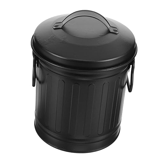 NUOBESTY Bucket Shaped Garbage Can Office Trash Bin Desktop Trash Bin Decorative Wastebasket Bedside Waste Can