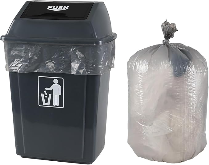 18 Gallon Gray Trash Bags Tall Kitchen Garbage Can Bag Large Garbage Bags 100 Counts