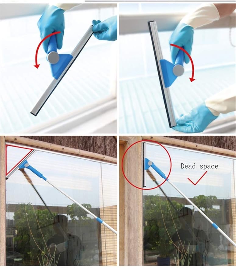 Shower Squeegees Rubber Glass Wiper Blades Angle adjustable Window Cleaner for Mirror/Shower/Car (Color : Brush head 35cm)