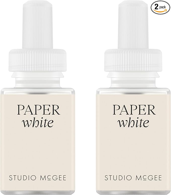 Pura x Studio McGee Home Scent Refill - Smart Air Diffuser - Up to 120-Hours of Luxury Fragrance per Refill - Home Essential - Clean &amp Safe Diffuser Fragrance - 2 Pack Paper White