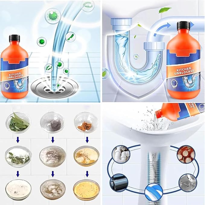 Pipeline Dredging Agent-Momeng Kitchen Unblockerle Powerful Pipe Dredge Agent Sink Drain Cleaner for Kitchen Toilet Pipeline Cleaning Tool Suitable for Various Pipes. (2pcs)