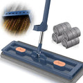 Large Flat Mop New Upgrade Style Large Flat Mop for Wet and Dry Use360 Rotating Dust Mop with Dewatering Scraper with 2 Scraper 12027(Blue with 4 Mop)