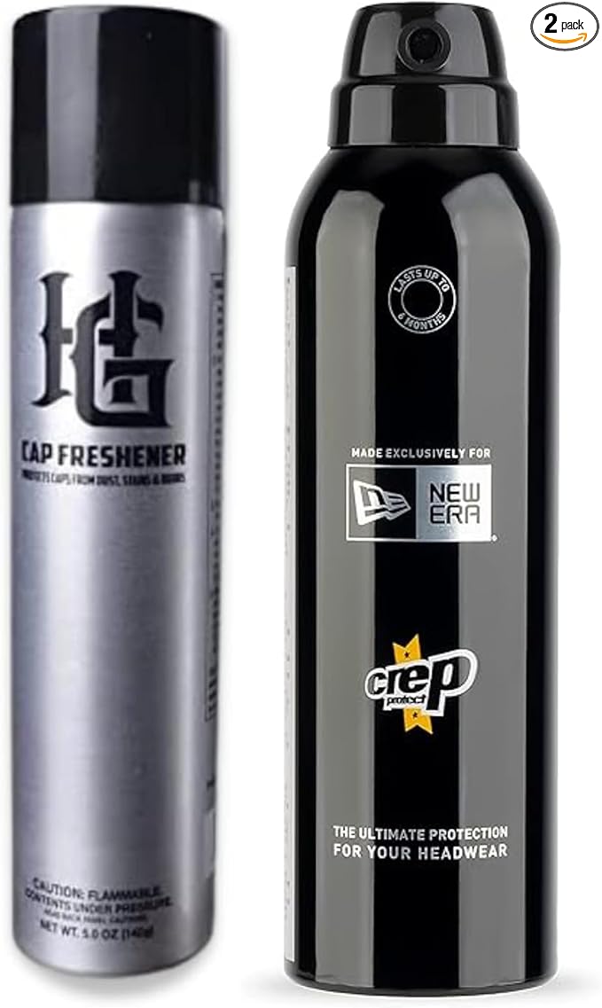 Homiegear Cap Freshener Spray Hat &amp Cap Guard Spray and Headwear Protection Spray - Repel Stains from Caps &amp Hats - Clean Caps Faster &amp Easily | Remove Stain Dust Dirt Lint Fur