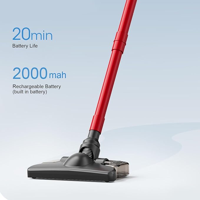 Cordless Stick Vacuum Cleaner 2 in 1 Lightweight 120W 4000pa Suction Handheld Vacuum and Mop Combo Wet and Dry Use Rechargable Electric Brooms for Hardwood Floors