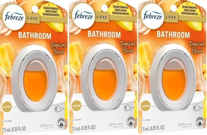 F.e.b.r.e.z.e Small Spaces Luxe Air Freshener- 0.25 fl oz (Pack of 3) (Tropical Blend)