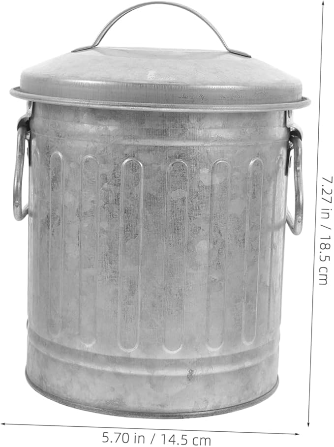 Small Bucket Shaped Trash Can with Lid Office Rubbish Bin for Home Desk Compact Wastebasket for Desktop Storage and Convenient Garbage Disposal