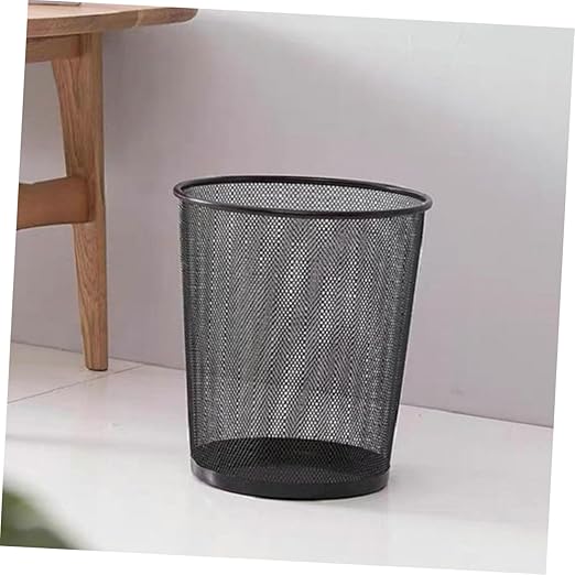Modern Breathable Iron Mesh Waste Bin Versatile Trash Holder for Office Home Dorm Open-top Design for Easy Waste Disposal Stylish Functional Wastebasket
