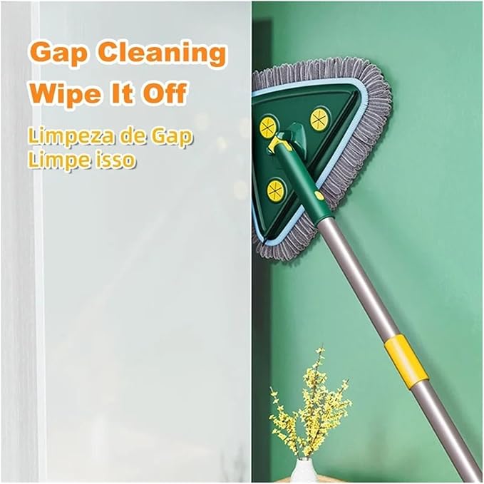 Washing Glass Ceiling Car wash Cleaning Squeegee Kitchen Wall Flat Mop Windows Telescopic Wiper Brush with Chenille Triangle