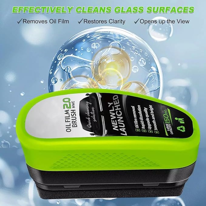 Oil Free Car Window Brush Automotive Oil Film Cleaning Brush for Car Windows Universal Glass Cleaning Board car Windshield Cleaner Tool (3Pcs)