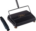 Fuller Brush Electrostatic Carpet &amp Floor Sweeper with Additional Rubber Rotor - 9 Cleaning Path - Lightweight - Ideal for Crumby &amp Wet Messes (Black + Rubber Rotor)