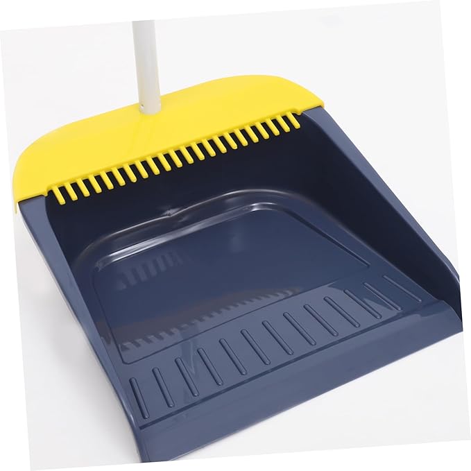 Beaupretty Long Handle Broom and Dustpan Set for Household Cleaning Soft Bristles Anti-Wind Dustpan for Indoor Use Home Kitchen and Office Spaces