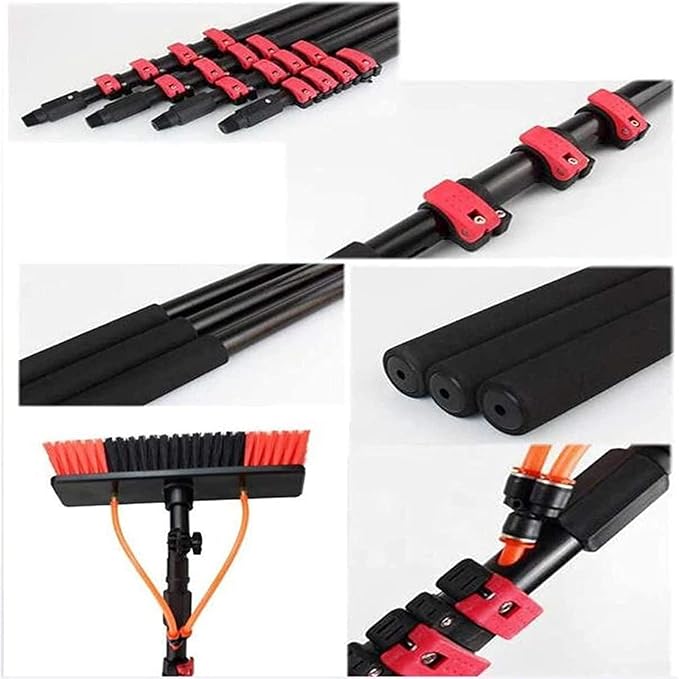 Window Clean Washing Set Equipment Telescopic Extension Pole Cleaning Kit Suitable for Window Cleaning Photovoltaic Panel Cleaning Trucks10.8M/36FT