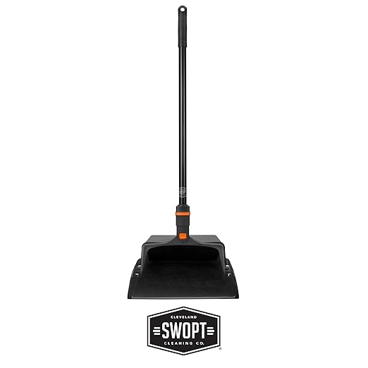 SWOPT 12” Upright Dustpan Standard Combo – Ergonomic Design Eliminates Need to Bend While Cleaning – Interchangeable with All SWOPT Cleaning Products
