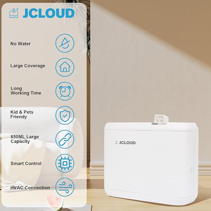 JCLOUD Smart Scent Air Machine for Home Hotel Scent Diffuser with Cold Air Tech 850ML HVAC Scent Diffuser Cover Up to 4500 Sq. Ft Upgraded Waterless Oil Diffuser for Home Hotel Office Spa