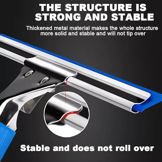 Telescopic Outdoor Window Glass Wiper One Pole Double Head with Rubber Scraper and Sponge Mop Titanium Alloy Long Handle Solar Panel CleaningPole Length 11.5m