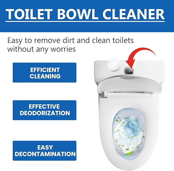 Toilet Bowl Cleaner Tablets 10 Pcs - In-Tank Cleaning Power Helps Remove Limescale &amp Stains Easy Use(3pcs)