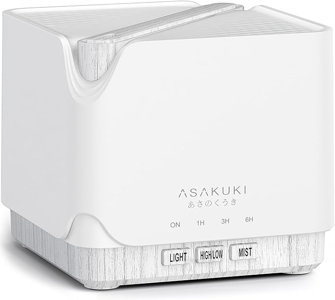 ASAKUKI Essential Oil Diffuser for Home Large 700 ml Humidifier with Automatic Shut-Off Quiet Aromatherapy Diffuser with 7 LED Lights for Living Room Kitchen Bedroom Hotel - White