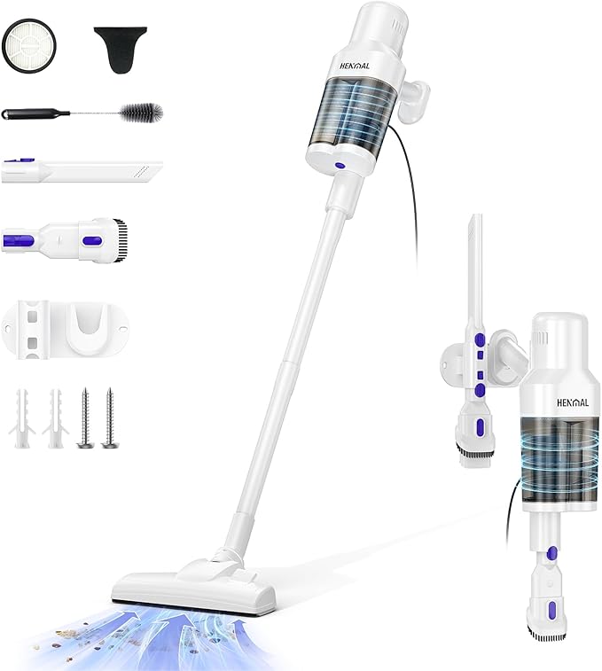 Vaccum Cleaner for Home Corded Stick Vaccum 600W 22KPA for Pet Hair Handheld Vaccum Ultra-Light the Elderly and the Young Friendly Hardwood Floor Lightweight Vaccum for Dorm Apartment Essential