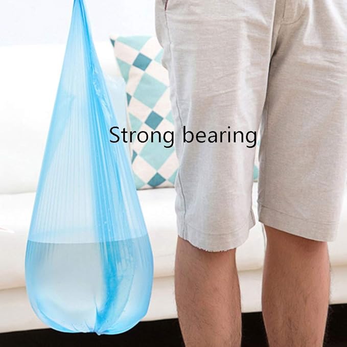 WFF trash bags Garbage Bags Household Wholesale Disposable 5 Rolls Random Color Portable Vest Thickened Kitchen Color Trash Can Lining (Color : Blue)
