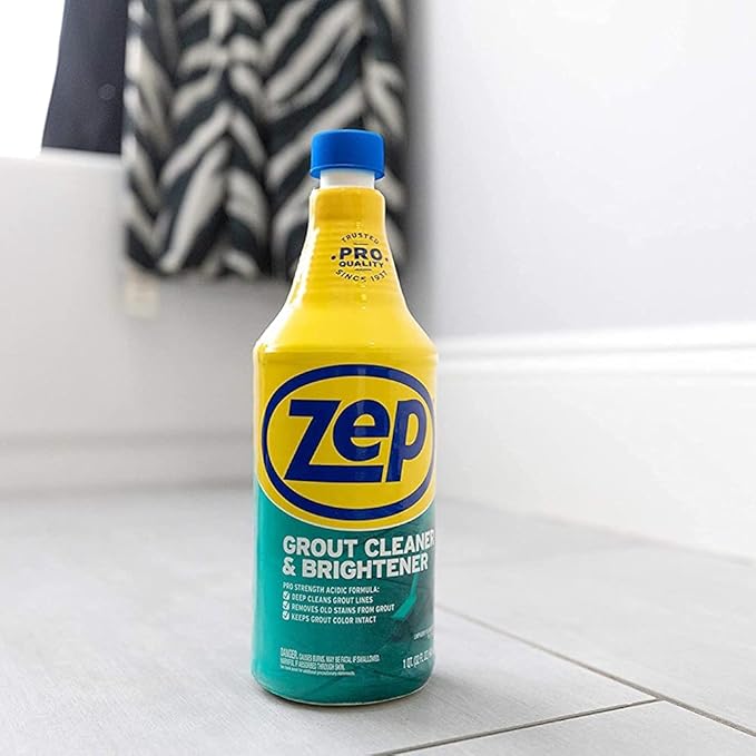 Zep Grout Cleaner and Brightener - 32 oz (Case of 12) ZU104632 - Make Grout Look New Again Just Like Magic