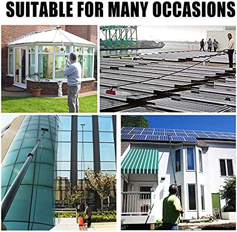 Glass Cleaning Brush Home Water Fed Telescopic Pole Kit Solar Panel Brush Rotating for Photovoltaic PanelWater Fed Pole Kit Window Cleaning Brush Extendable Water Spray Pole Brush for Clean