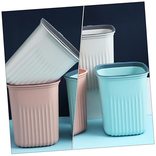3pcs Lightweight Waste Basket Garbage Can Wastebasket Set for Bedroom Kitchen Hotel School