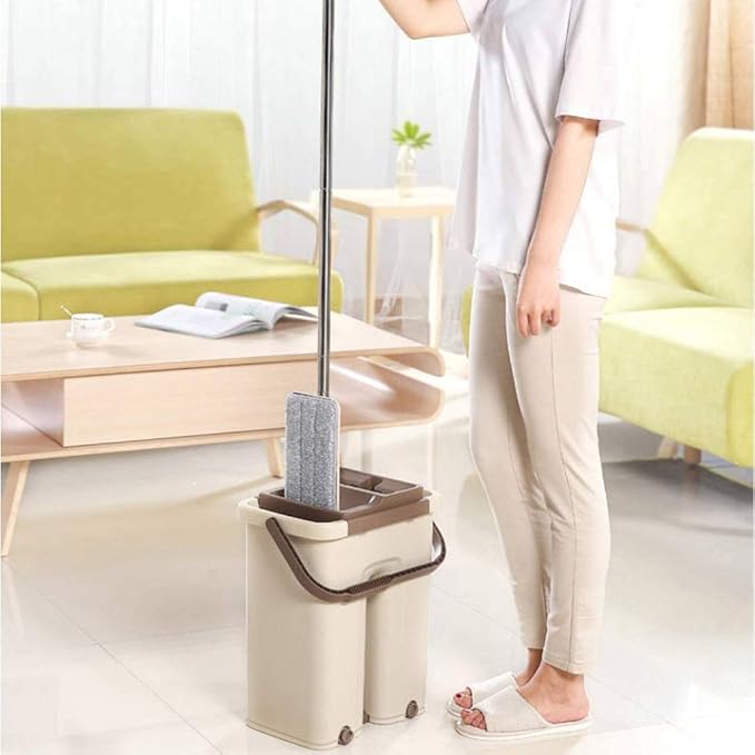 Water Elution 2 in 1 Mop Bucket Cloth 360 Degree Flat Simple Ground Brick