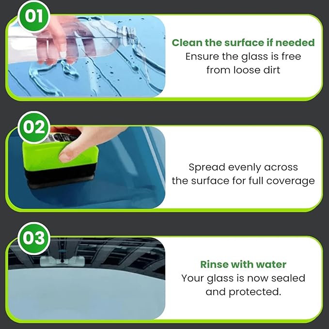Clear Vision Glass Cleaner Windshield Cleaner 2025 Upgrade 2.0 Glass Cleaner Reusable Rain and Fog Cleaning Glass Brush (1 Green)