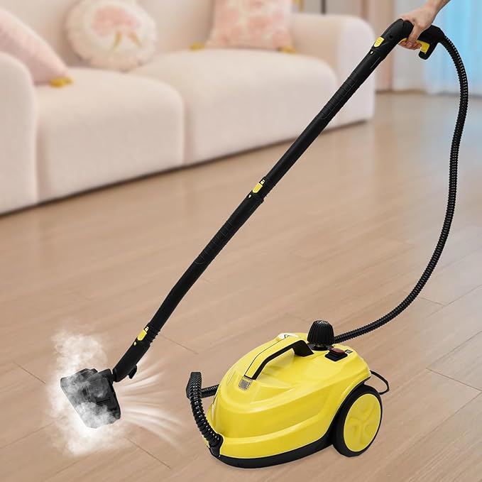 Steam Cleaner for Home Handheld Steamer with Cleaner Kit 2000W Portable High Pressure Multipurpose Grout Steam Cleaner for Upholstery Car Kitchen Bathroom 100°C/212°F (Yellow)