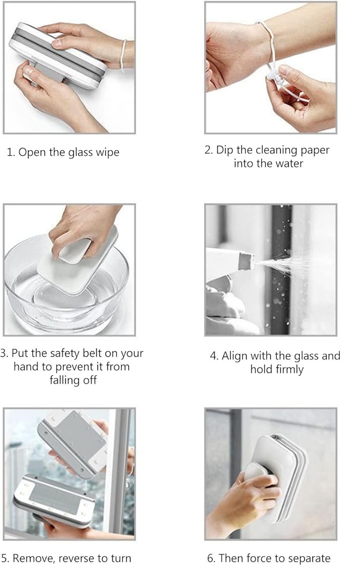 Topyond Magnetic Window Wiper Cleaner Adjustable Magnetic Double Window Glass Wiper Glider Washing Brush Equipment with Comfortable Grip for Home High Rise Window