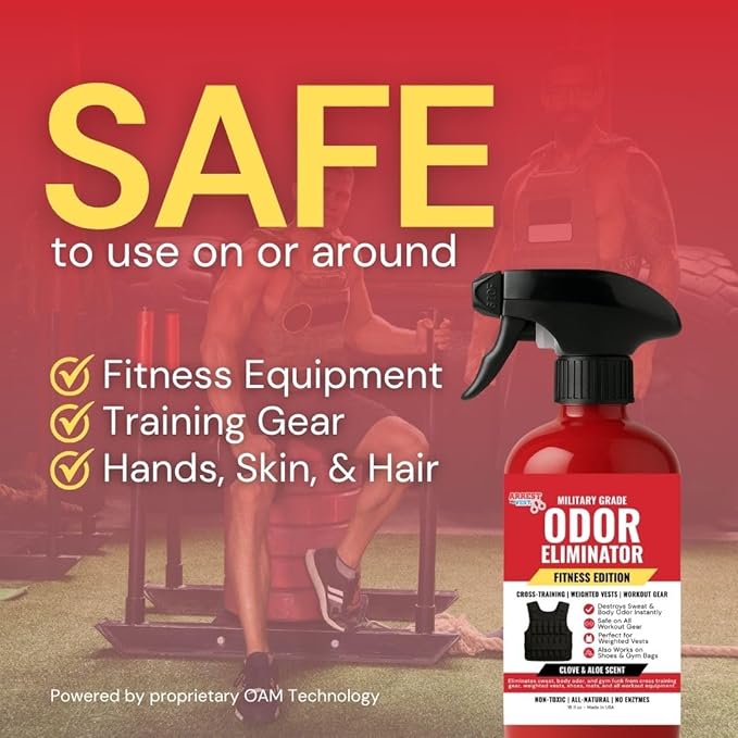 Arrest My Vest Fitness Edition Odor Eliminating Spray for Weighted Vests Gym Bags &amp Workout Gear - All Natural Sports Gear Deodorizer - Clove &amp Aloe Fragrance 2 Pack (16 oz)
